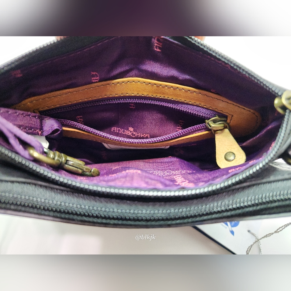 Anuschka Hand Painted Leather Crossbody Bag NWT - Picture 12 of 13